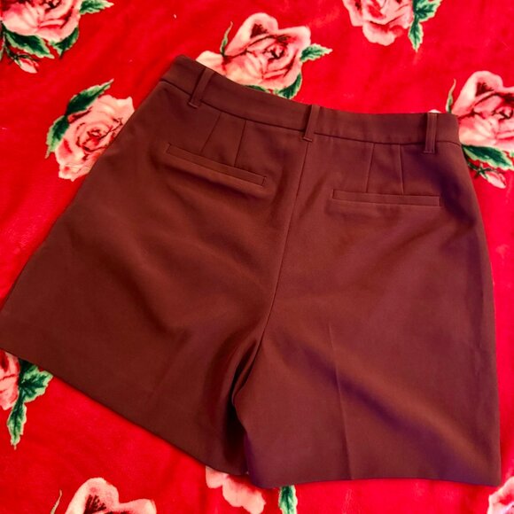 Express Women’s Editor Studio Stretch Twill Tailored Shorts Size 8 Wine Burgundy - Picture 10 of 14